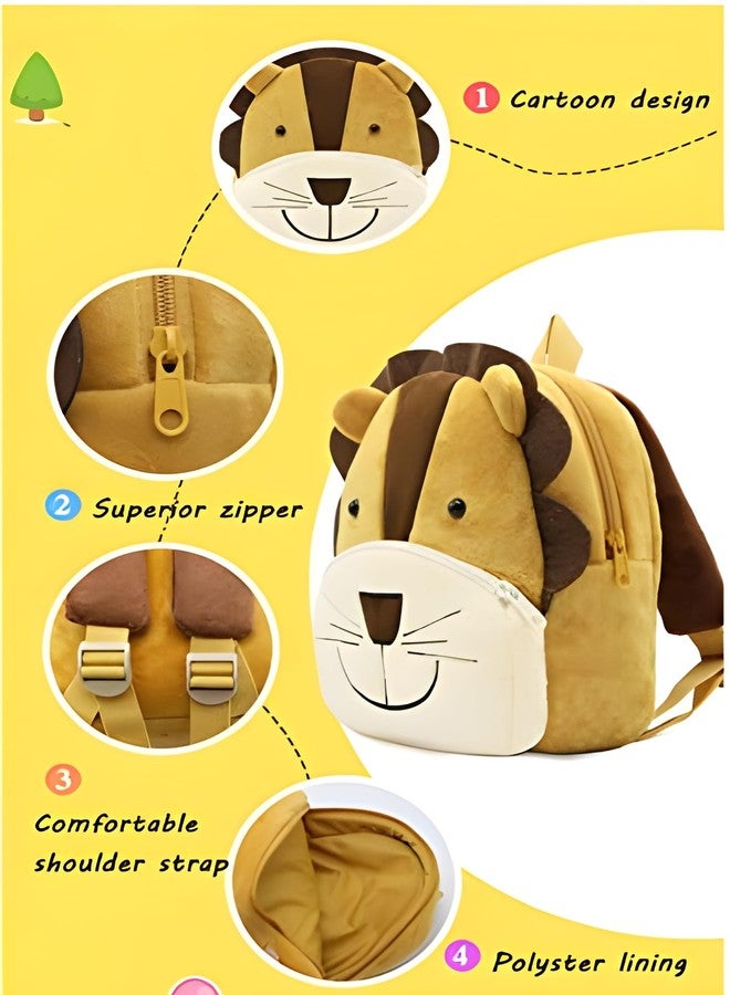 Delicado Kids Backpack, Cute Small Toddler Backpack Plush Cartoon Mini Children School/Nursery/Picnic/Travelling Bag for Baby Girl Boy Age 1 to 5 Years, Lion - Image 5